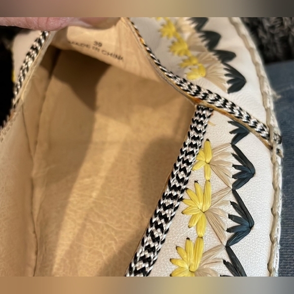 House Of Harlow | Embroidered White and Yellow 'Kole' Espadrilles, Size 39 - Picture 7 of 10